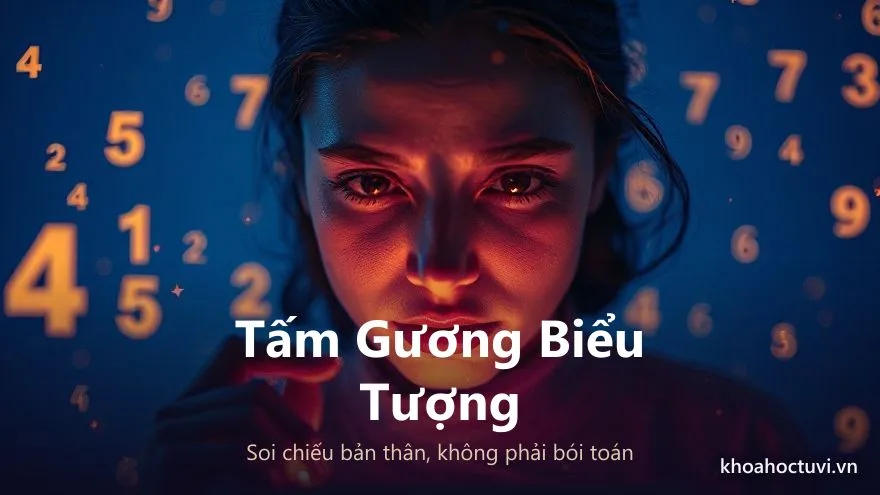 Tranh khái niệm thần số học như một tấm gương biểu tượng để soi chiếu bản thân