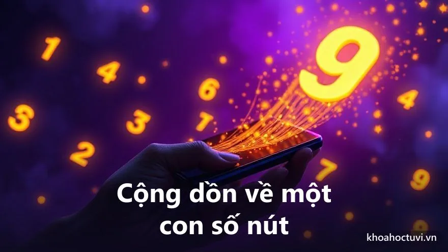Sơ đồ ba bước cộng dồn các chữ số của số điện thoại về con số nút trong thần số học