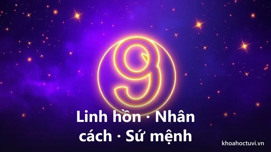 Sơ đồ ba lớp của một cái tên gồm chỉ số linh hồn từ nguyên âm và chỉ số nhân cách từ phụ âm hợp thành số sứ mệnh
