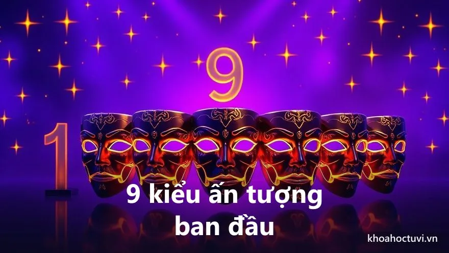 Sơ đồ chín kiểu ấn tượng đầu tiên ứng với chỉ số nhân cách từ một đến chín