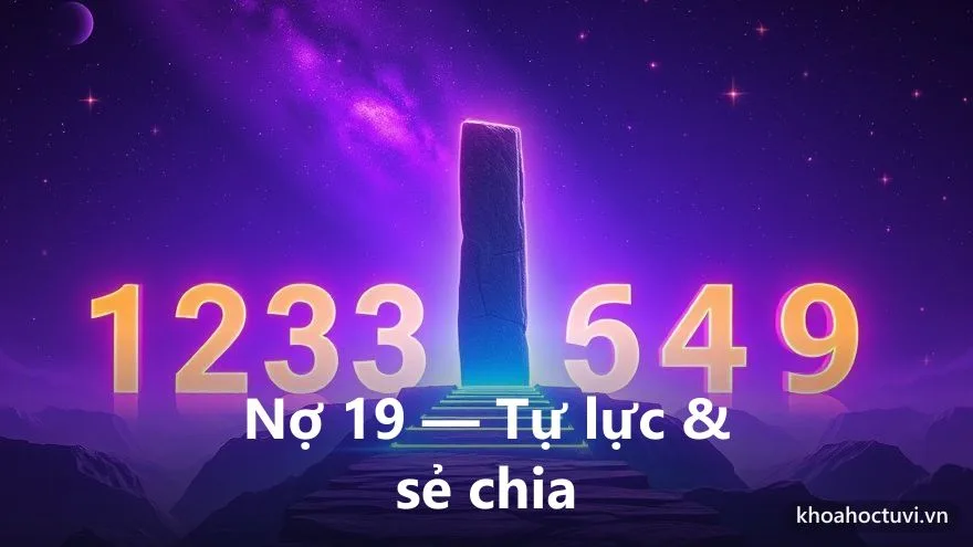 Hình ảnh một trụ đá vững chãi bắc cầu kết nối minh họa nợ nghiệp số 19 về tự lực và sẻ chia