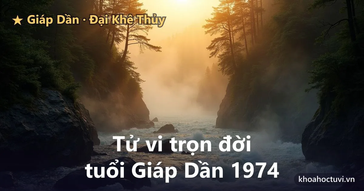 Tử vi trọn đời tuổi Giáp Dần 1974 — luận giải cả đời nam và nữ mạng, mệnh Đại Khê Thủy