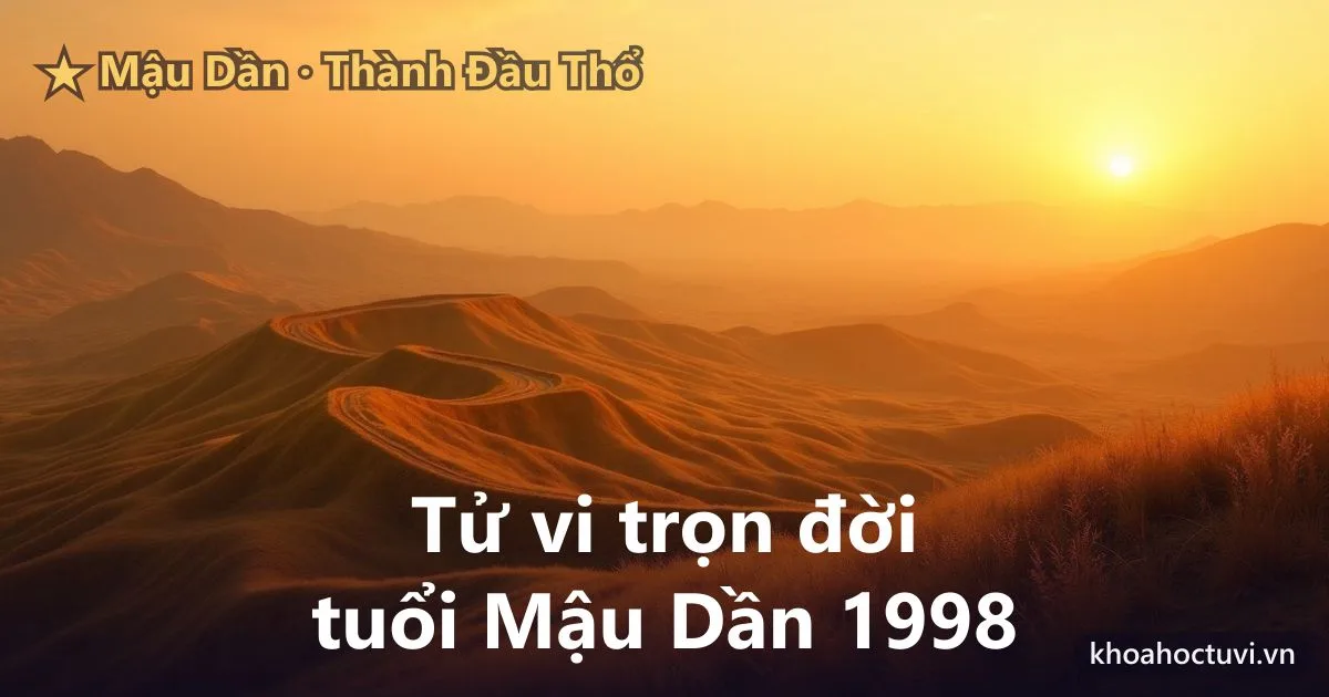 Tử vi trọn đời tuổi Mậu Dần 1998 — luận giải cả đời nam và nữ mạng, mệnh Thành Đầu Thổ