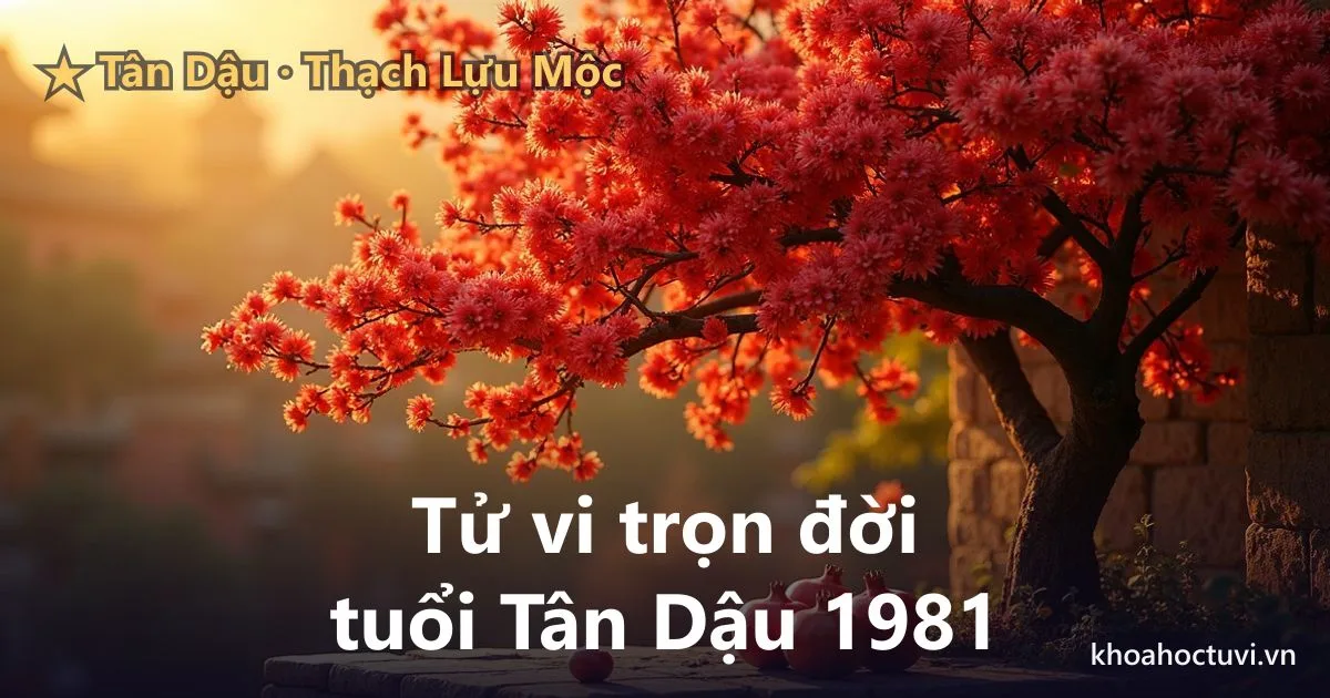 Tử vi trọn đời tuổi Tân Dậu 1981 — luận giải cả đời nam và nữ mạng, mệnh Thạch Lựu Mộc