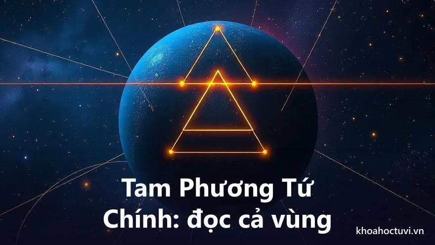 Tam phương tứ chính: bốn cung liên thông tạo thành tam giác và trục xung chiếu trên thiên cầu