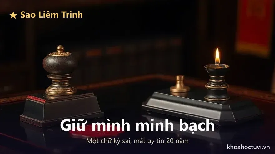 Lời khuyên cho người Liêm Trinh thủ Mệnh: giữ mình minh bạch để tránh Hóa Kỵ đốt sạch uy tín