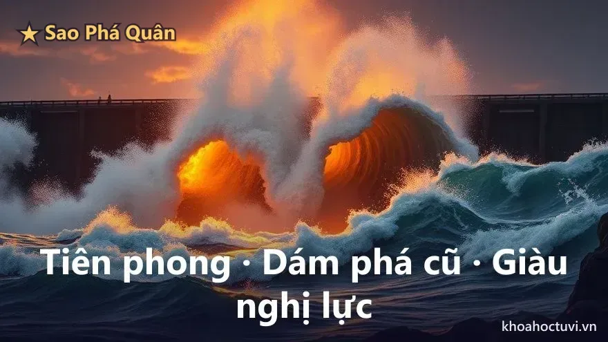 Tính cách người Phá Quân thủ Mệnh — con sóng phá đập gỗ cũ lúc bình minh, không sửa cái cũ mà dựng cái mới