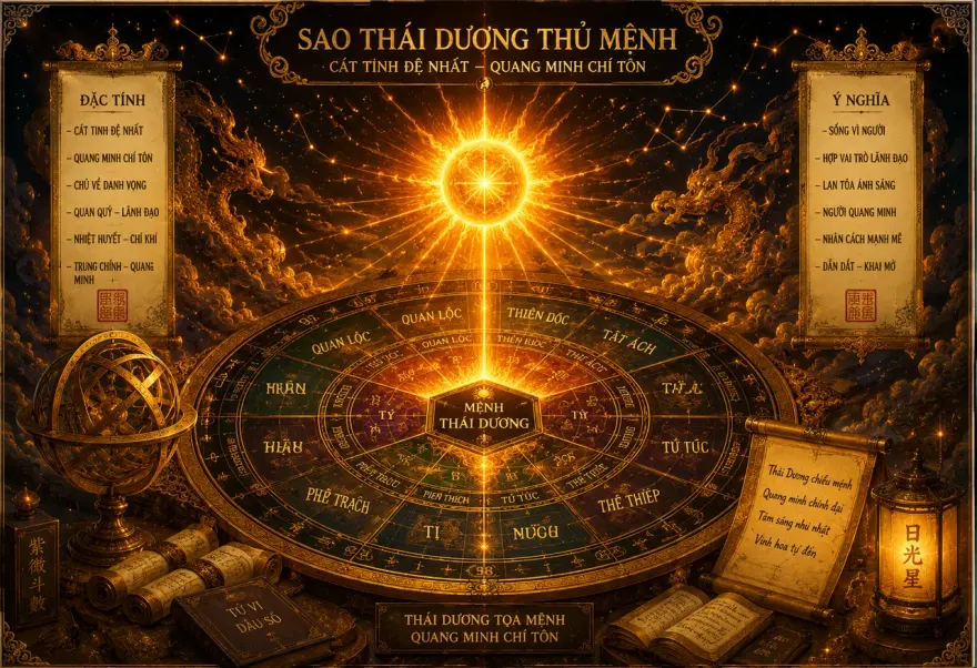 Sao Thái Dương thủ Mệnh — luận giải Tử Vi Đẩu Số