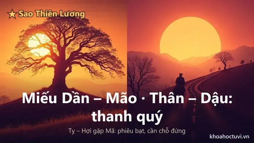 Hai ngả đường sao Thiên Lương — miếu địa vững như cổ thụ trên đồi, Tỵ – Hợi gặp Thiên Mã thì thành người lữ hành
