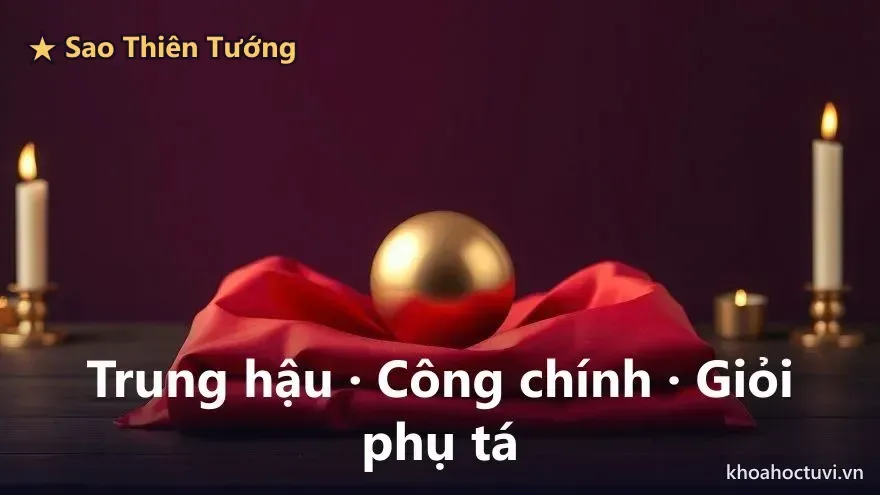 Tính cách người Thiên Tướng thủ Mệnh qua khối vàng trên nền lụa đỏ — ấn tín, giá trị nằm ở sự tin cậy