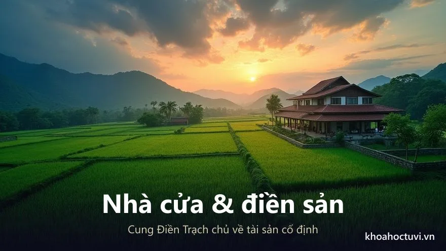 Điền trang Việt cổ dưới trăng vàng — cung Điền Trạch chủ về nhà cửa và điền sản trong lá số Tử Vi