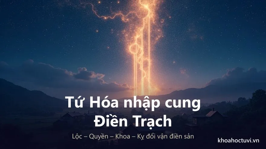 Bốn luồng Tứ Hóa chiếu xuống làng mạc — Lộc, Quyền, Khoa, Kỵ đổi vận điền sản ở cung Điền Trạch