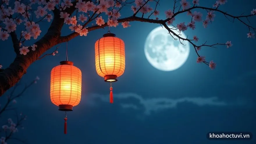 Hai chiếc đèn lồng cùng treo trên một cành đào dưới ánh trăng bạc — hình ảnh đắc – hãm của tình anh em trong lá số Tử Vi