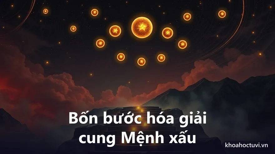 Bốn bước hóa giải cung Mệnh xấu: chẩn đoán, đặt vào cả lá số, mài đúng chỗ và ra quân đúng vận