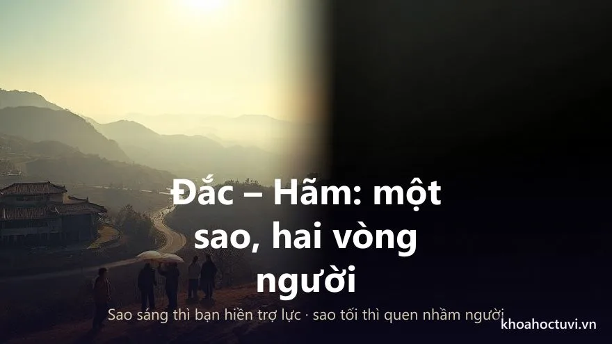 Cảnh núi non chia hai nửa sáng và tối — cùng một sao, đắc địa thì bạn hiền trợ lực, hãm địa thì quen nhầm người ở cung Nô Bộc