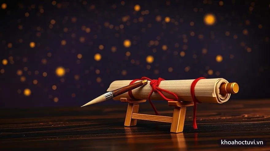 Ấn tín và bút nghiên tượng trưng cho công danh và học vấn ở cung Quan Lộc
