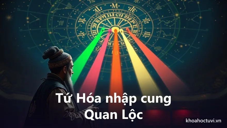 Bốn luồng Tứ Hóa chiếu vào tinh bàn cung Quan Lộc
