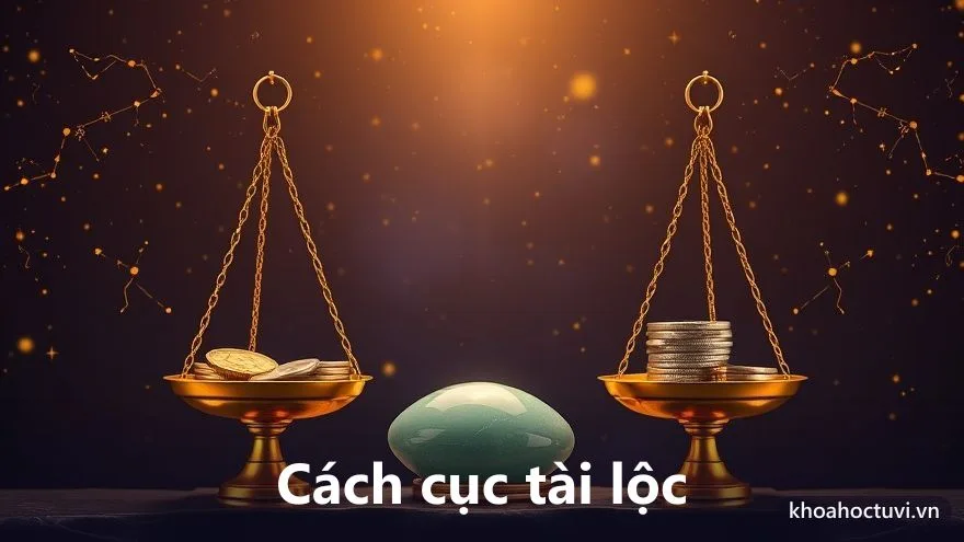 Cán cân vàng cân đo cách cục tài lộc ở cung Tài Bạch