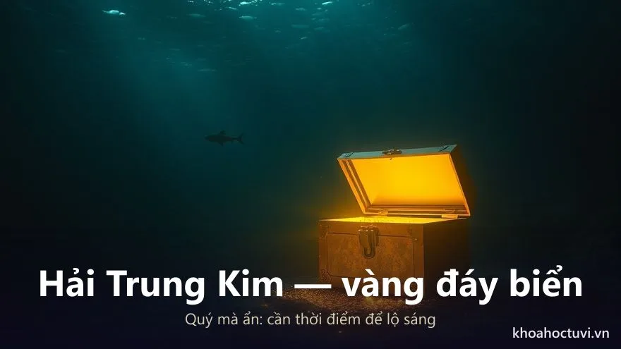Rương vàng phát sáng dưới đáy biển sâu thẳm — nạp âm Hải Trung Kim trong lục thập hoa giáp