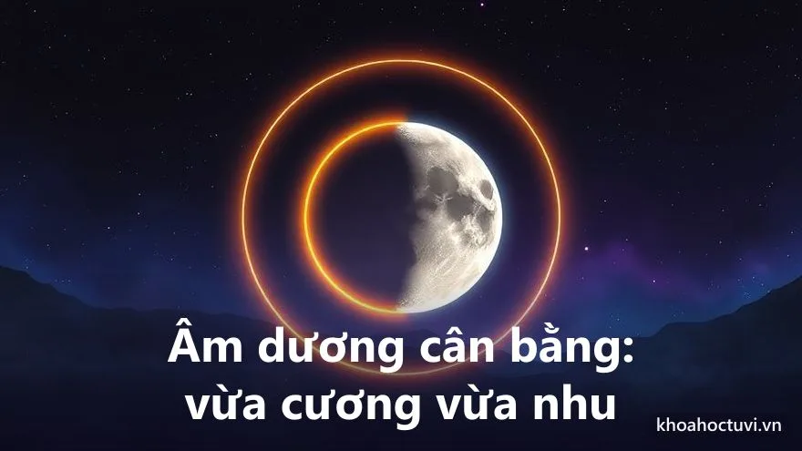Chân dung người có âm dương cân bằng: vòng tròn nửa mặt trời nửa mặt trăng hài hòa