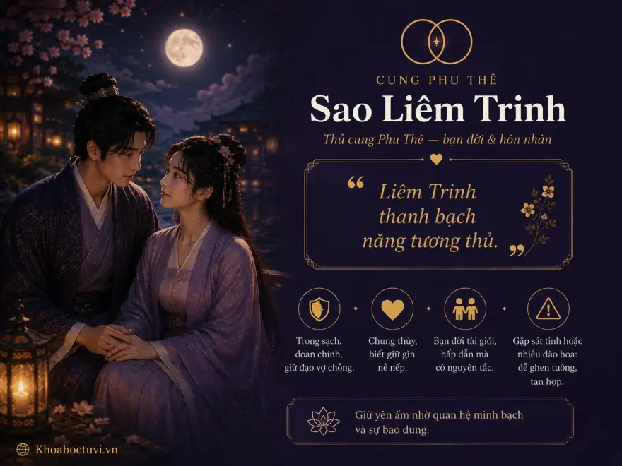 Sắc thái hôn nhân khi Liêm Trinh thủ cung Phu Thê