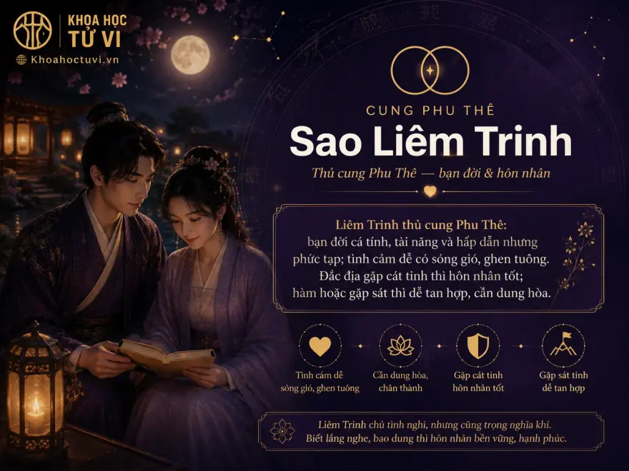 Sao Liêm Trinh thủ cung Phu Thê — luận giải hôn nhân, bạn đời