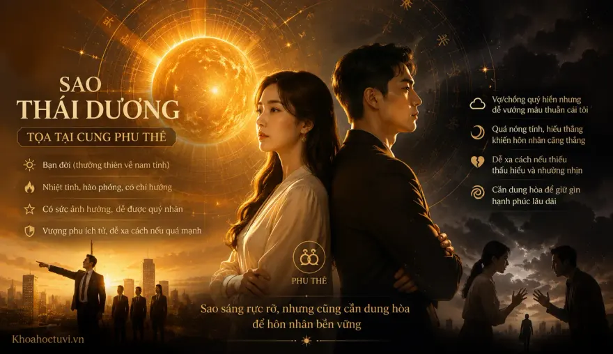 Sao Thái Dương thủ cung Phu Thê — luận giải hôn nhân, bạn đời