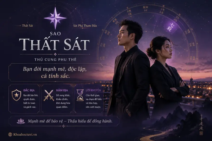 Sao Thất Sát thủ cung Phu Thê — luận giải hôn nhân, bạn đời