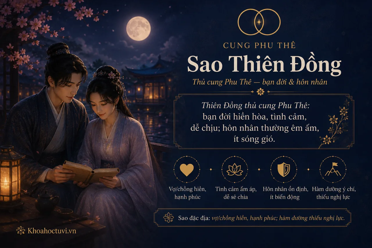 Sao Thiên Đồng thủ cung Phu Thê — luận giải hôn nhân, bạn đời