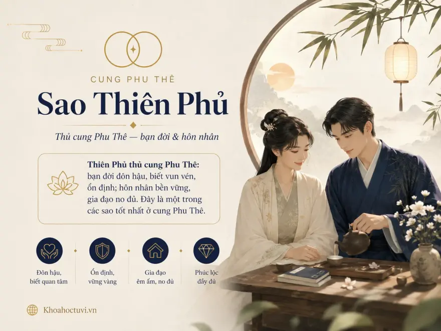 Sao Thiên Phủ thủ cung Phu Thê — luận giải hôn nhân, bạn đời