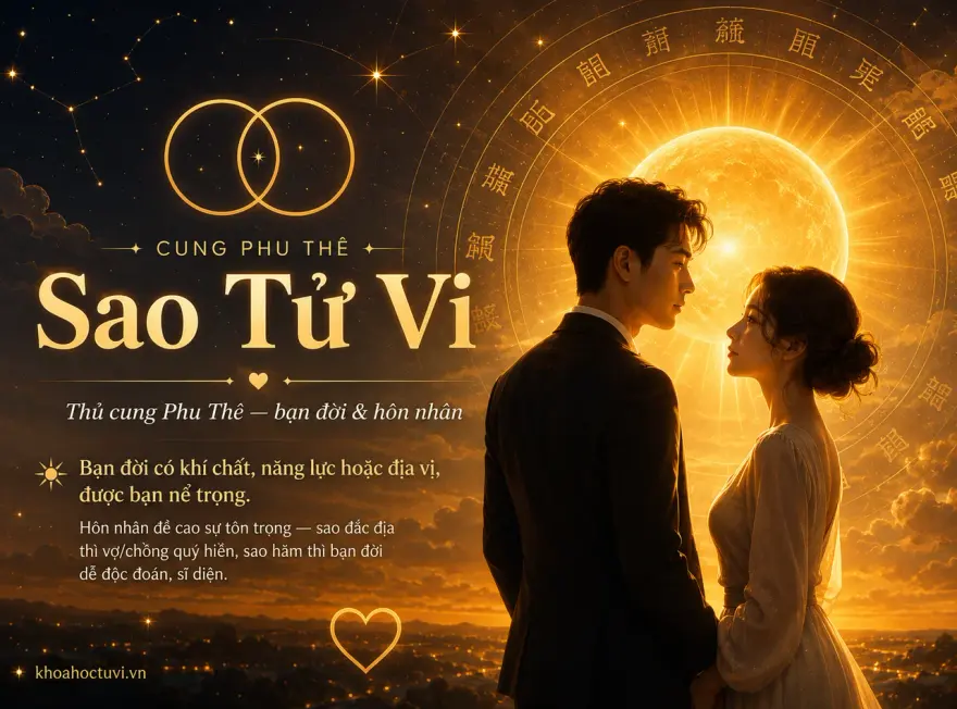 Sao Tử Vi thủ cung Phu Thê — luận giải hôn nhân, bạn đời