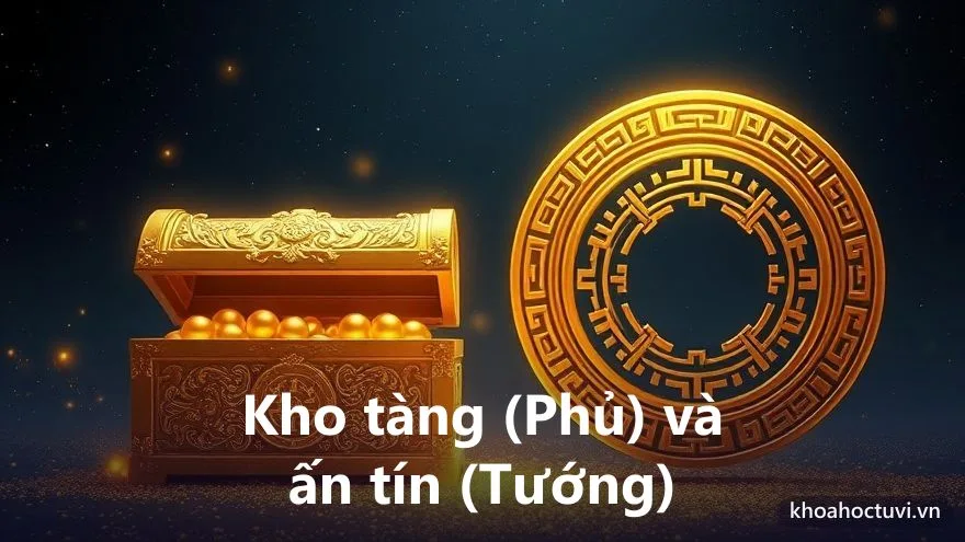 Thiên Phủ là kho tàng và Thiên Tướng là ấn tín trong cách phủ tướng triều viên