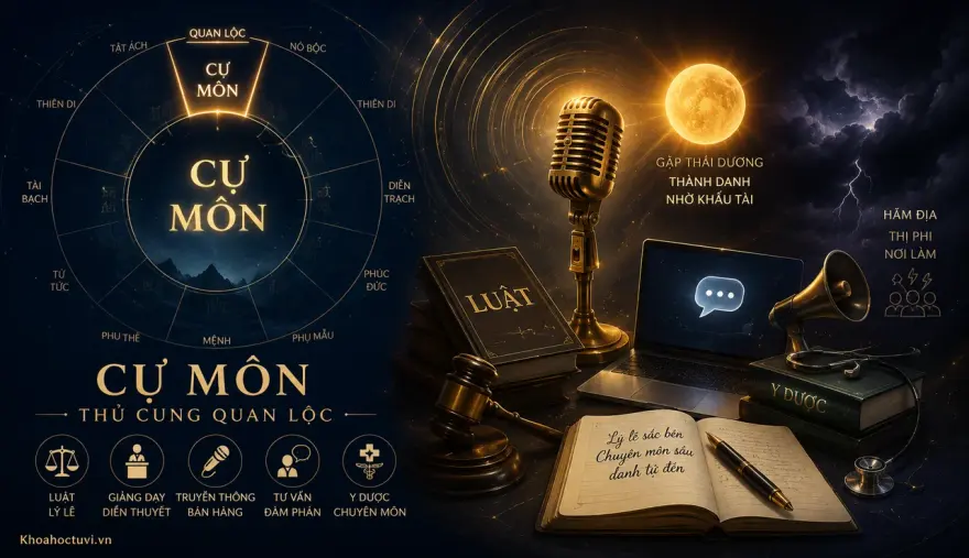 Sao Cự Môn thủ cung Quan Lộc — luận giải Tử Vi Đẩu Số