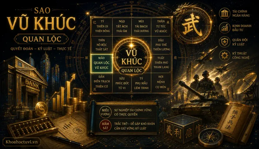 Sao Vũ Khúc thủ cung Quan Lộc — luận giải Tử Vi Đẩu Số