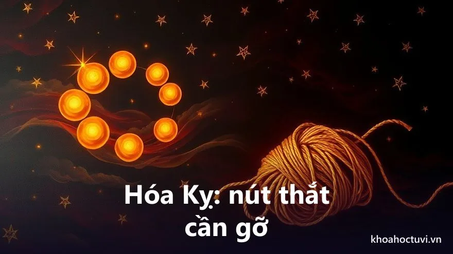 Hình ảnh biểu tượng nút thắt của sao Hóa Kỵ trong Tử Vi đang chờ được tháo gỡ dưới ánh sáng