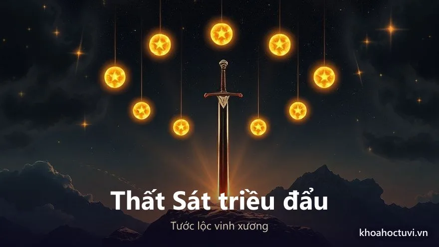 Cách Thất Sát triều đẩu qua hình thanh kiếm cắm trên đỉnh núi được tia sao chầu về từ mọi phía