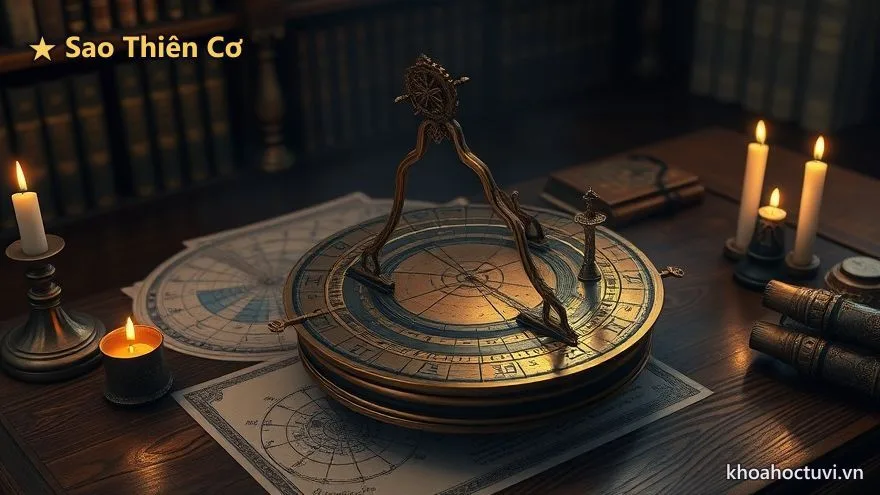 Sao Thiên Cơ thủ Mệnh — chính tinh chủ trí tuệ, mưu lược qua hình bàn thiên văn cổ và tinh đồ