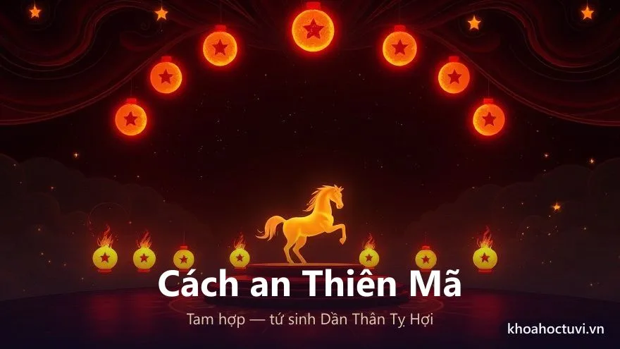 Cách an sao Thiên Mã theo tam hợp tuổi, luôn đóng ở tứ sinh Dần Thân Tỵ Hợi