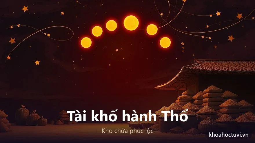 Sao Thiên Phủ thủ Mệnh — kho tài Nam Đẩu qua hình kho vàng lúa đầy ắp dưới mái nhà vững chãi