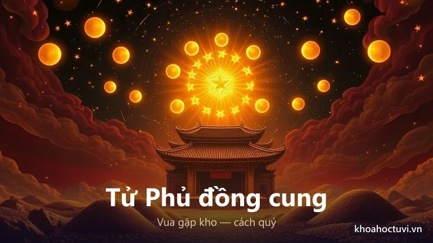 Cách Tử Phủ đồng cung qua hình ngôi sao đế vương rực sáng trên kho lúa vàng dưới mái đền