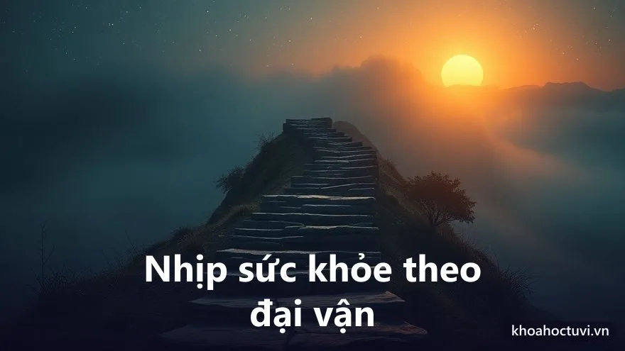 Đường mòn lên núi trong sương sớm, những phiến đá xếp thành bậc dẫn lên đỉnh bình minh