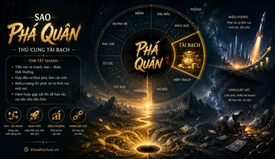 Sao Phá Quân thủ cung Tài Bạch — luận giải Tử Vi Đẩu Số