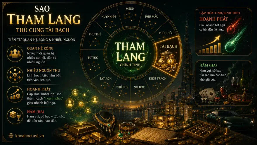 Sao Tham Lang thủ cung Tài Bạch — luận giải Tử Vi Đẩu Số