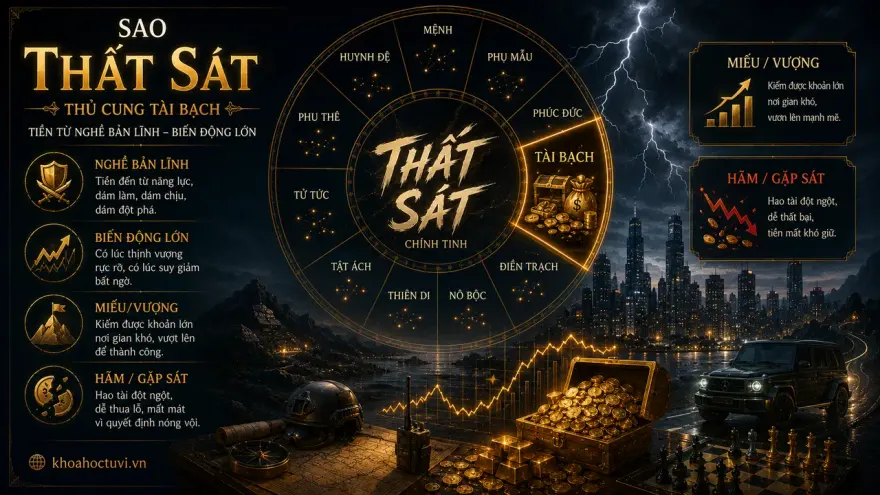 Sao Thất Sát thủ cung Tài Bạch — luận giải Tử Vi Đẩu Số