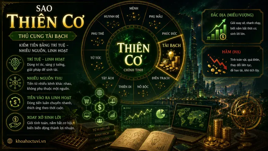 Sao Thiên Cơ thủ cung Tài Bạch — luận giải Tử Vi Đẩu Số