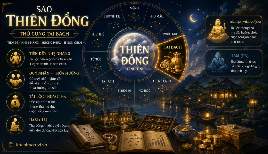 Sao Thiên Đồng thủ cung Tài Bạch — luận giải Tử Vi Đẩu Số
