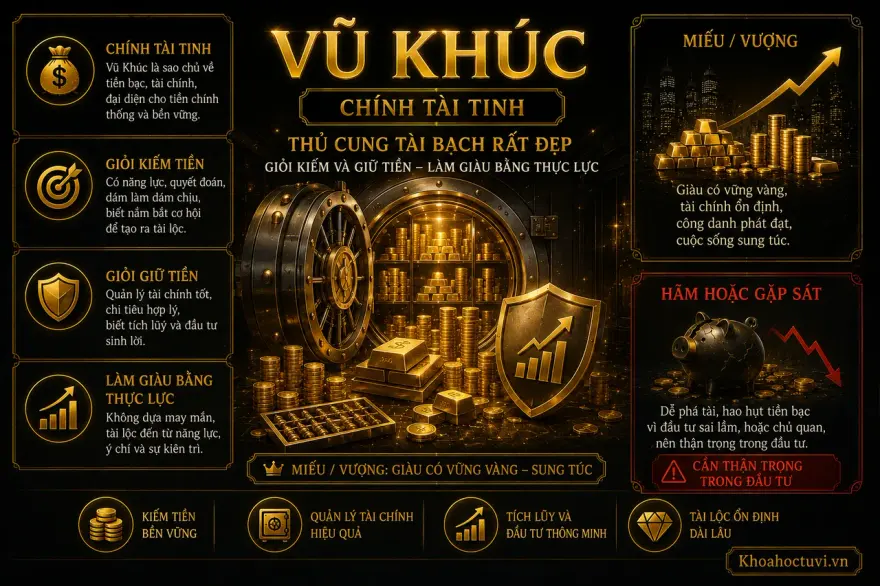 Sao Vũ Khúc thủ cung Tài Bạch — luận giải Tử Vi Đẩu Số