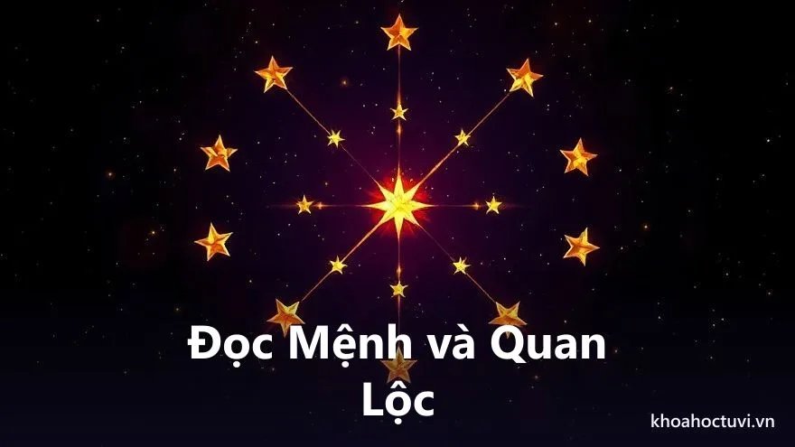 Sơ đồ lá số 12 cung với cung Mệnh và cung Quan Lộc nổi bật, nhiều ngôi sao vàng năng khiếu tỏa sáng với các biểu tượng như cây bút, bánh răng, nốt nhạc, trên nền trời tím, tranh sơn dầu, minh họa cách xem tài năng thiên bẩm trong tử vi