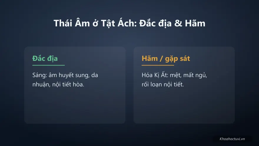 Thái Âm thủ cung Tật Ách — đắc địa và hãm