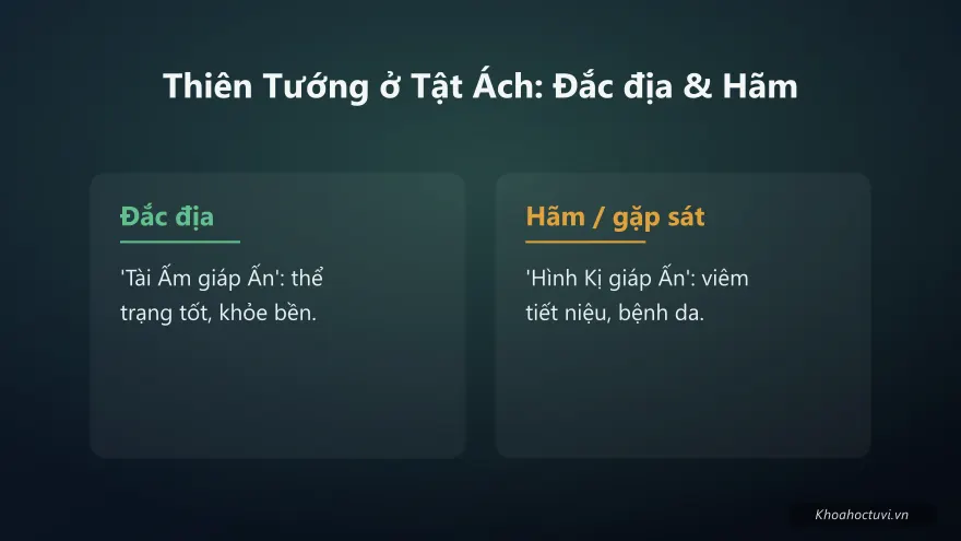 Thiên Tướng thủ cung Tật Ách — đắc địa và hãm
